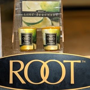 2 ROOT Lime Serenade Votive Candles